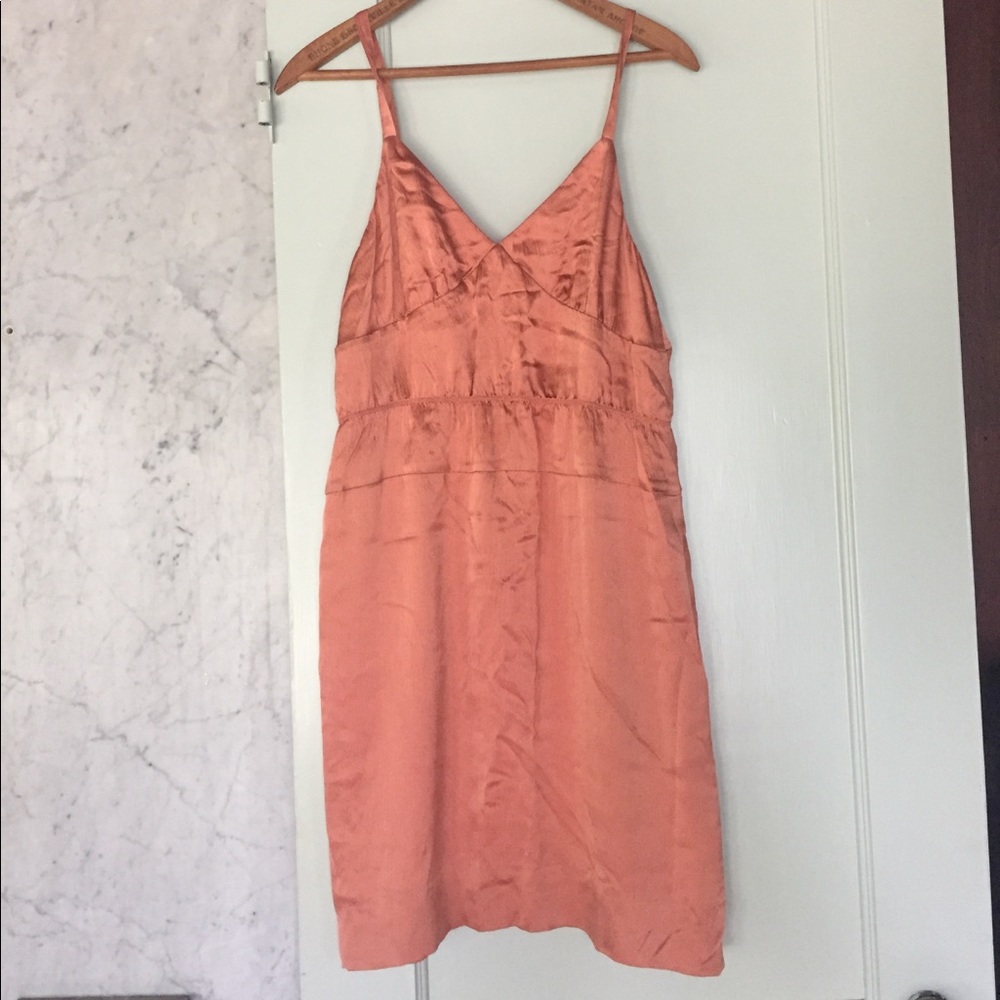 Silk J Crew Tank Summer Dress Coral Pink Small 4